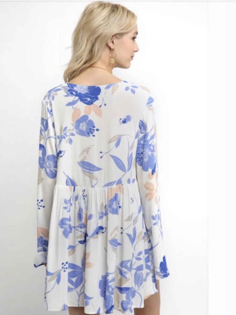 Free People Bella Floral Print Tunic White Size XS - Picture 2 of 6